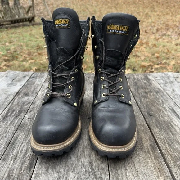 Carolina Mens CA8823 ‎ Elm 8" Waterproof Logger Work Boots Shoe Size 8 D Black - Picture 4 of 7